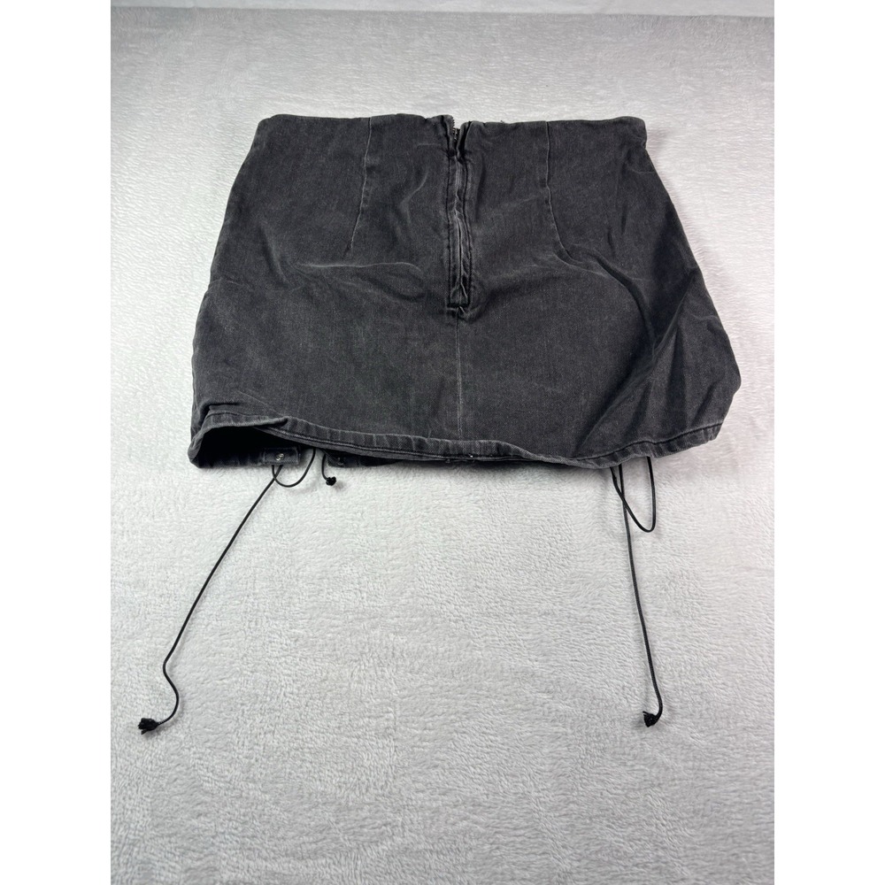 BDG Urban Outfitters Women Black Mini Denim Skirt Size L Dark Wash Lace Up Side